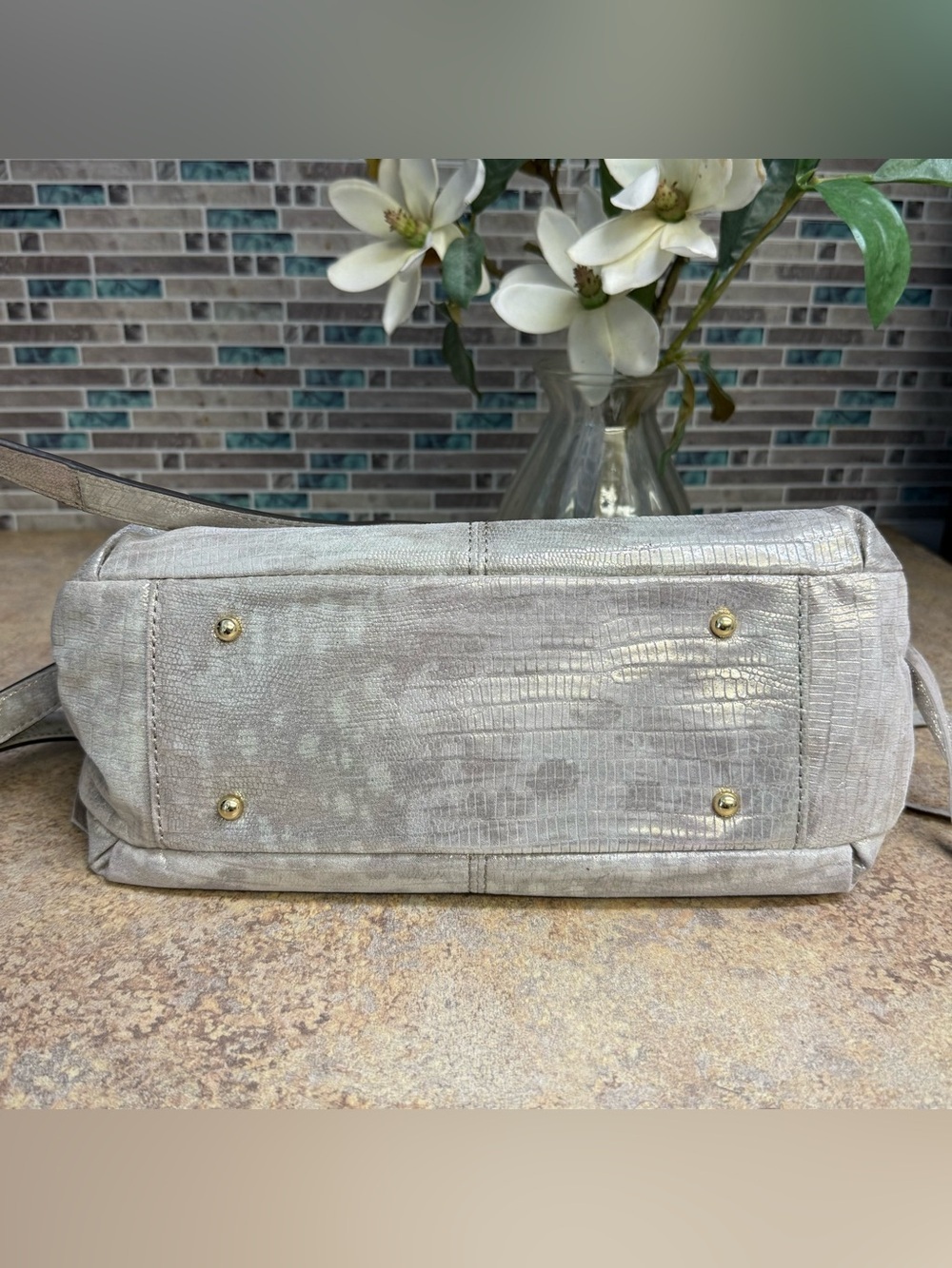 Aimee Kestenberg Bali Metallic Sunrise silver crossbody - Picture 7 of 10